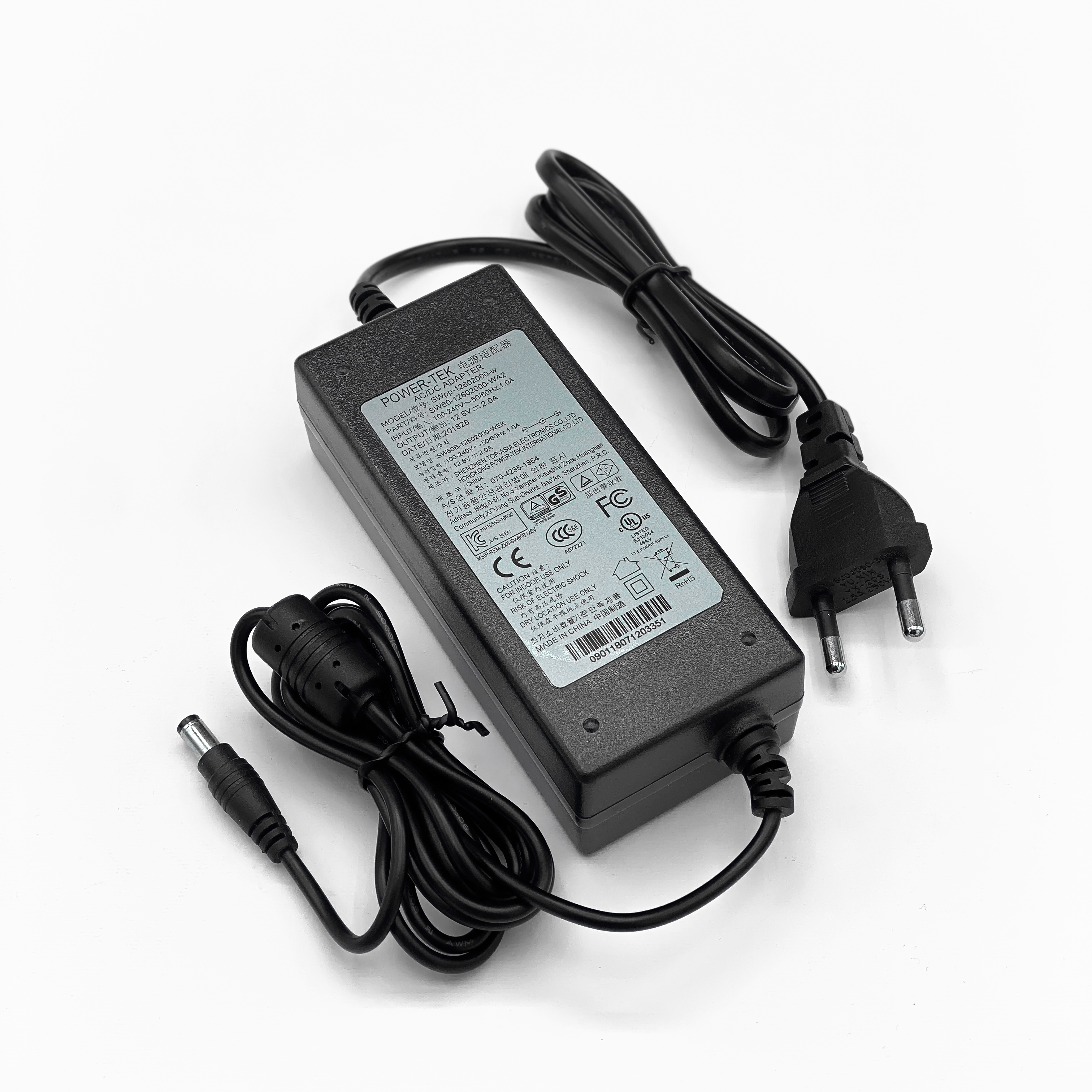 شارژر باتری لیتیوم ۱۲.۶ ولت ۲ آمپر power-tek